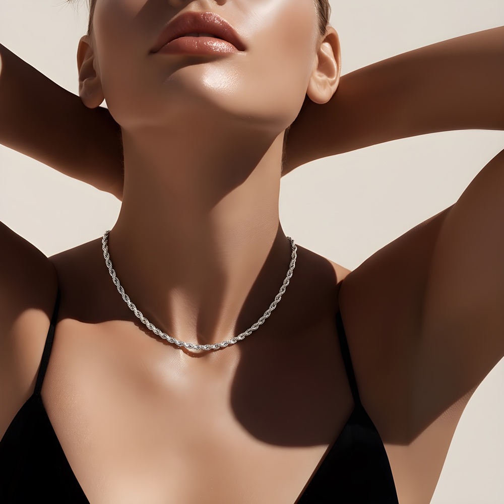 *NEW* Classic 925 Silver Twisted Rope Necklace